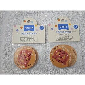 Spritz Valentine’s Day Stickers Lot of 2 Packs 24ct Each Pretzel Theme Favors